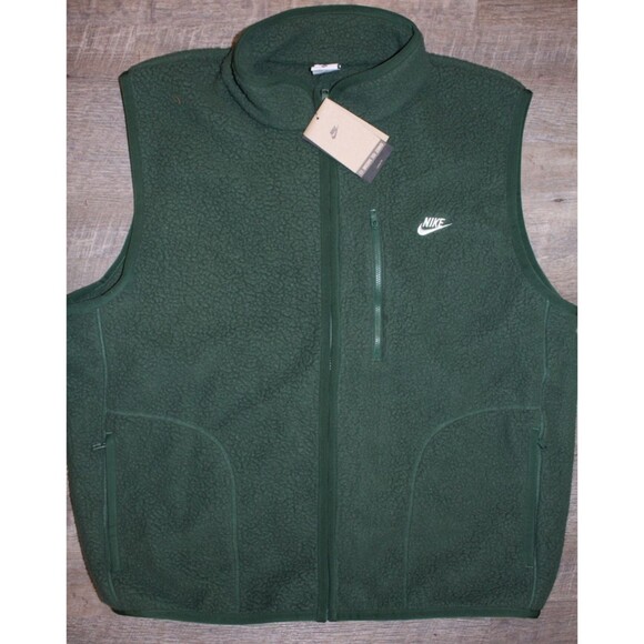 NWT Nike Men's Sportswear Tech Winterized Fleece Vest GREEN Sz XL NWT - Picture 2 of 5
